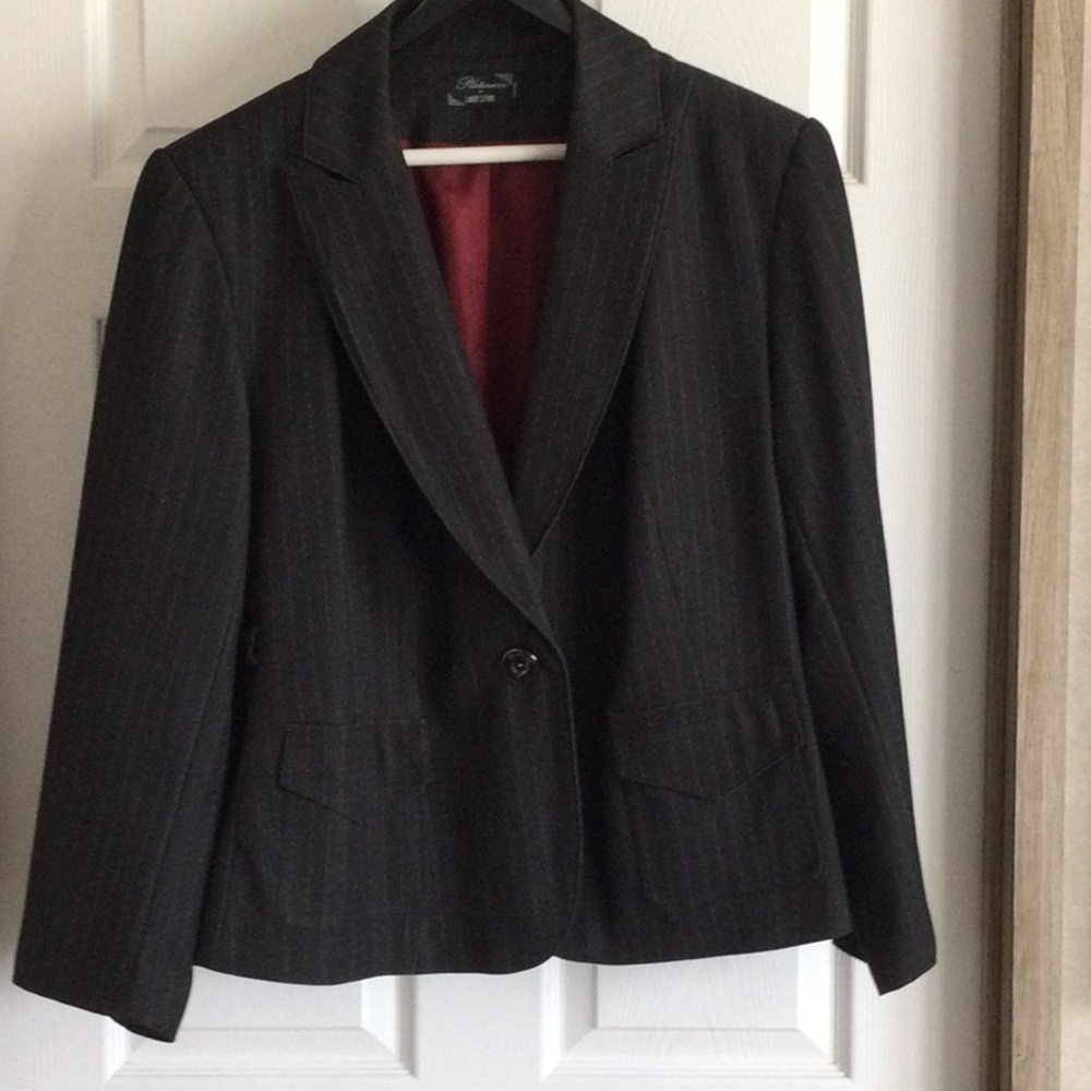 Platinum By Larry Levine Pinstripe Blazer